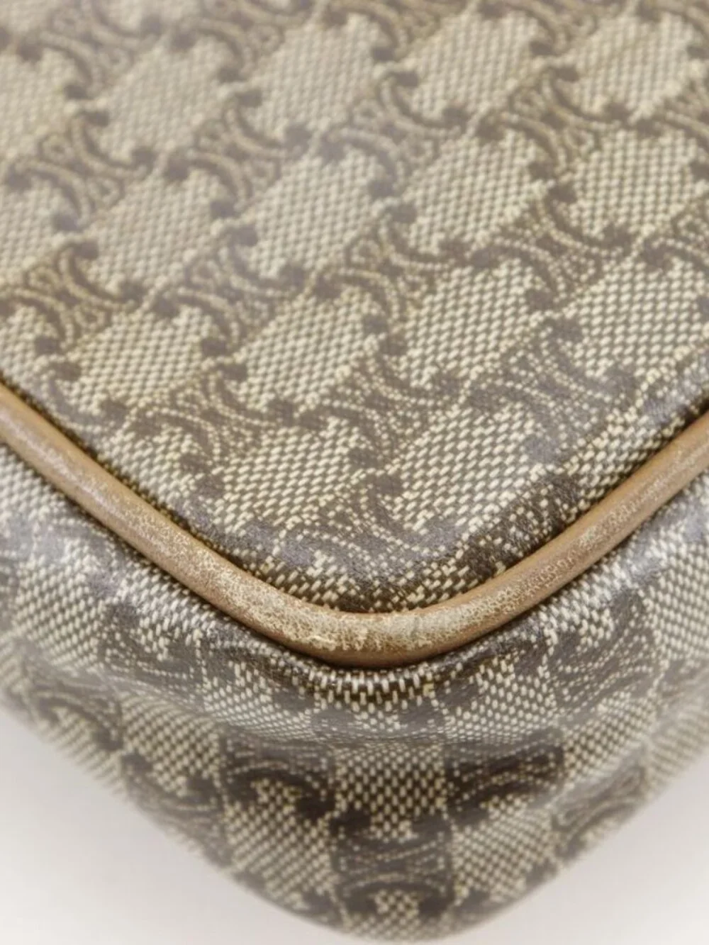 Celine Macadam Pattern Vintage Brown Second Bag
